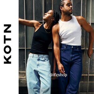 NWT Kotn Unisex Antifit Denim in Dark Wash 34x32